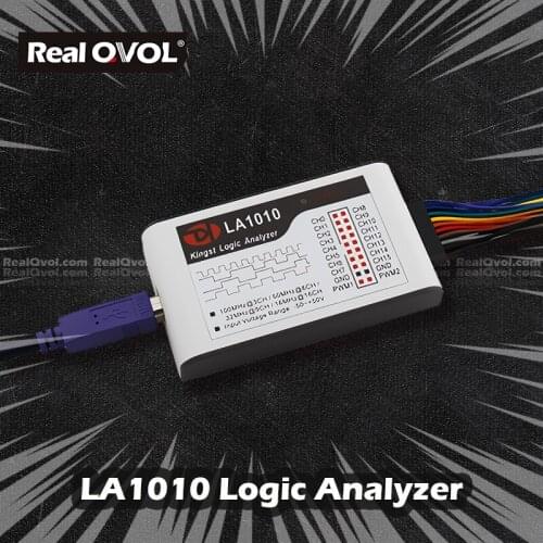 RealQvol LA1010 USB Logic Analyzer 100M max sample rate 16 channels, 10B samples,MCU,,FPGA debug tool,english software