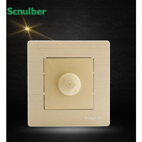 Luxury champagne metal hairline finish dimmer changeover wall fan regulator switch