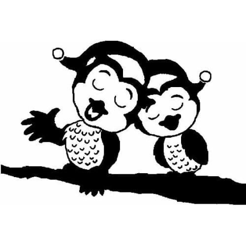 Owl Christmas Hat High Quality Car Applique Car Window Decoration Personality Pvc Waterproof Applique Black/white, 20cm*13cm