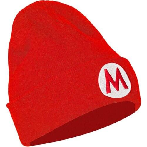 Xcoser Game Mario Bros Cosplay Cap Knitted Beanie Winter Hat Cosplay Props