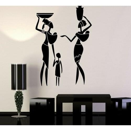 Vinyl Wall Decal African Family Women Child Ethnic Style Art Africa Mural Bedroom Living Room Home Decor Stickers Removable M713
