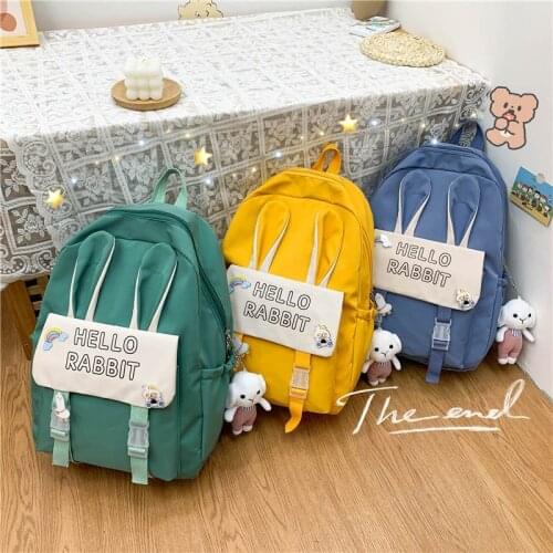 2021 New Waterproof Nylon Women Backpack Yellow Colours Casual Backpack for Teenage Girls Women Large Capacity Ladies Schoolbag