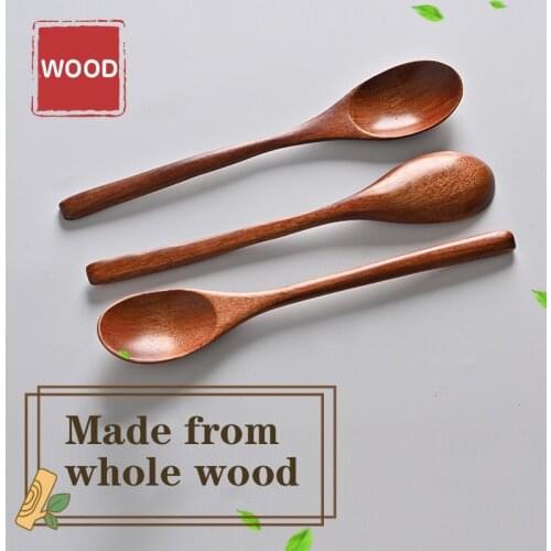 High Quality Wooden Spoon Bamboo Wave Pattern Kitchen Cooking Utensil Tool Coffee Soup Teaspoon Catering Tools