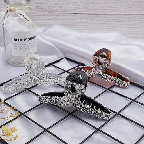 Elegant Pearl Hair Claw Clips for Women Crystal Hair Clamps Crab Hairpin Girls Headwear Fashion Hair Accessories