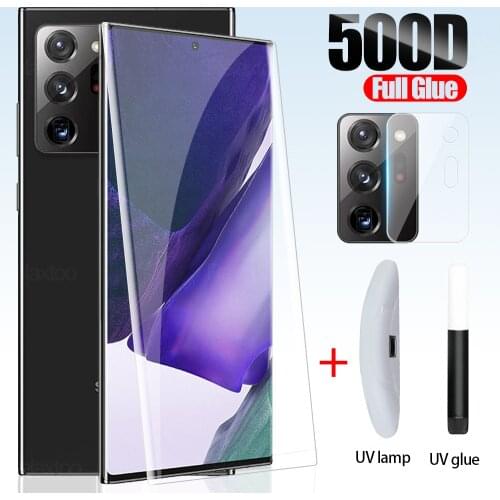 500D UV Full Glue Glass For Samsung Galaxy Note 20 S21 Ultra S 21 Plus 5G Camera Screen Protector Curved Cover Protective Film