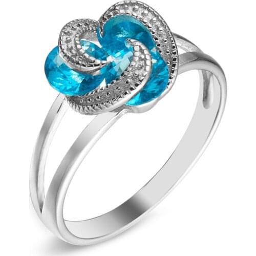 Eulonvan Punk 925 sterling silver Wedding rings Jewelry for women dropshipping Light blue Cubic Zirconia S-3739 size 6 7 8 9 10