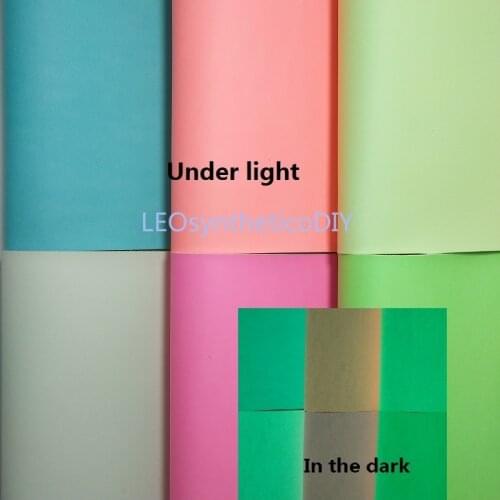 1PC 21X29CM Synthetic Letaher, Cuero Sintetico Glows in the dark Leather For Making Bows Accessories LEOsyntheticoDIY T149