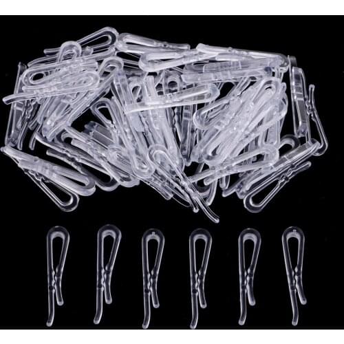 200Pcs Plastic Clear Sewing Clips for Shirt Collar Craft Trouser Peg Clips Packaging DIY Accessories - 4 x 0.3cm