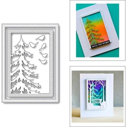 2020 New Rectangle Layered Frame Metal Cutting Dies For Cut Paper Craft Making Christmas Tree Card Album Scrapbooking No Stamps
