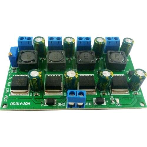 3A 4 Channels Multiple Switching Power Supply Module 3.3V 5V 12V ADJ Adjustable Output DC DC Step-Down Buck Converter Board