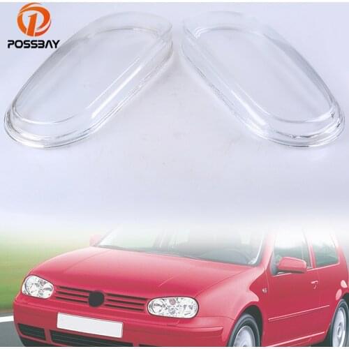 POSSBAY Car Headlight Shell Clear Lens Head Lamp Cover Glass Replacement Headlights Lenses for VW Golf4 MK IV 1999 2000 2001