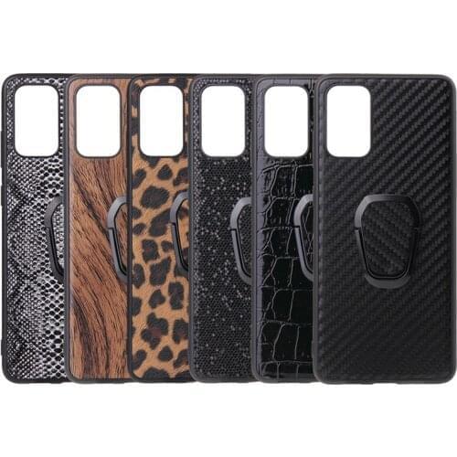 Case For Samsung Galaxy S20 Ultra S20 S10 Plus S10E lite Note 10 Plus case Magnet Finger ring Stand leopard leather Glitter case