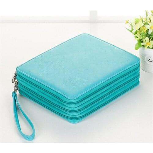 124 Holder 4 Layer Portable PU Leather School Pencils Case Large Capacity Pencil Bag For Colored Pencils Watercolor Art Supplies