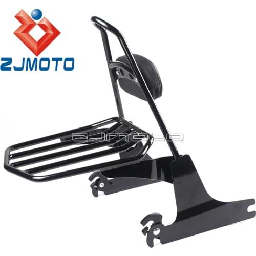 Motorcycle Black Detachable Passenger Sissy Bar Backrest Luggage Rack For Harley Softail Deluxe FLSTN 2006-2016 2017