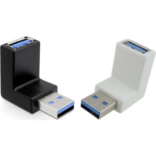 Black & White Low profile Down Angled 90d USB3.0 USB 3.0 A Male to Female Adapter connector converter for Macbook retina