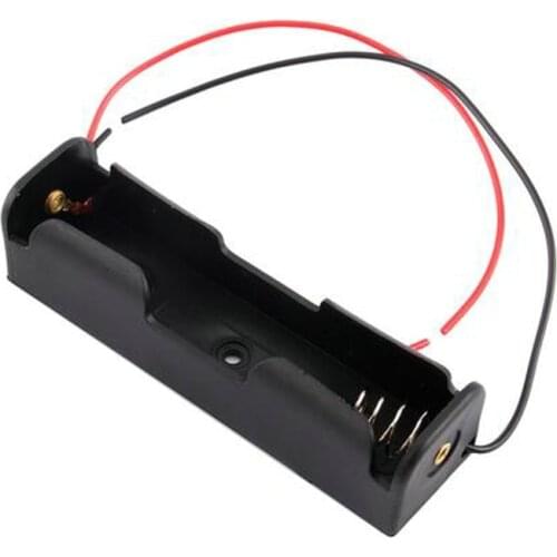 Black 18650 Battery 3.7V Clip Holder Box Case With Wire Lead Battery Storage Box 18650 Battery Holder For 18650 Rechargeable DIY