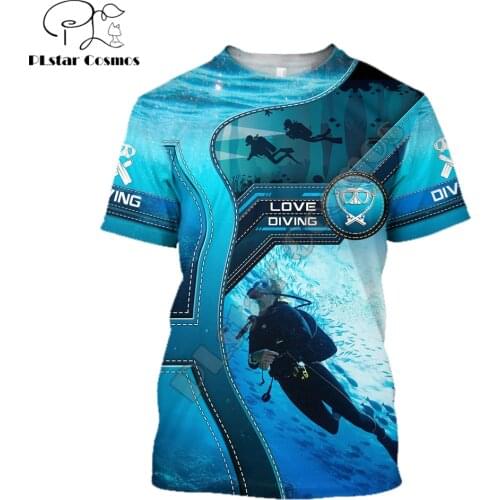 Summer Hipster Men t-shirt Beautiful Scuba Diving 3D All Over Printed Harajuku Short sleeve T shirt Unisex Casual tops TX0192