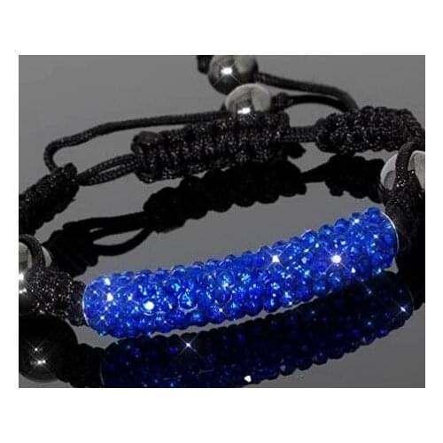 Hr3dn 5*1mm blue Tube Bracelet Disco Ball Pave Women Bracelet jewelry wholesale crystal
