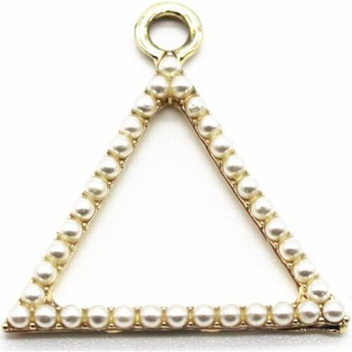 Hot selling 20pcs/lot golden triangle Dangle Charms Lobster Clasp Hanging Charm For Bracelet&Pendant Floating Charms Jewelry