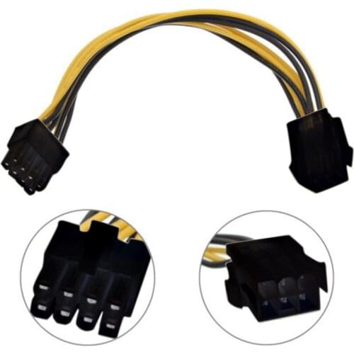 18cm/ 7.8" 6 Pin Feamle to 8 Pin Male PCI Express Power Converter Cable CPU Video Graphics Card 6Pin to 8Pin PCIE Power Cable