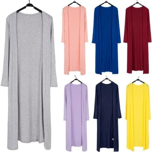 Summer Autumn 12 Colors Women Modal Long Cardigan Female Cotton Sweater Cardigans Long Sleeve Women Casual Coat Ladies Outerwear