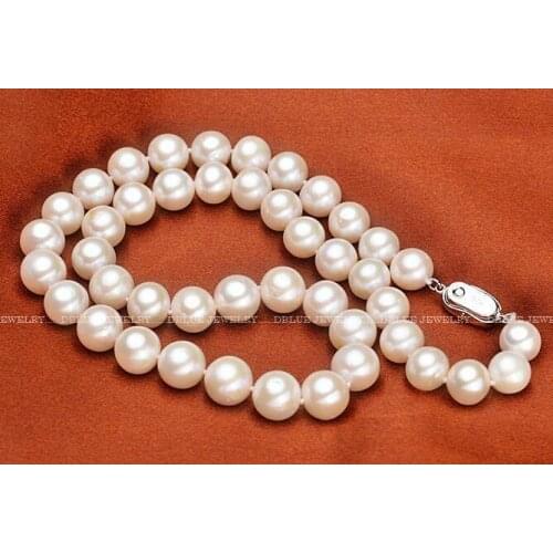 Classic south sea round 10-11mm white pealr necklace 18inch 925s