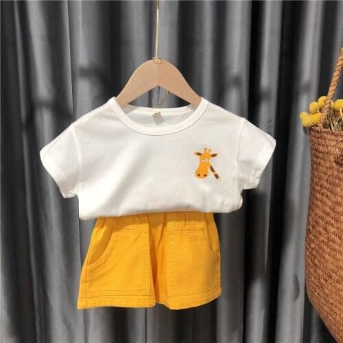 2pcs Baby Boys Girls Summer Clothing Set Infant Clothes Suit Childrens Short Sleeve + Shorts Toddler Homewear Suit Kids Outfits