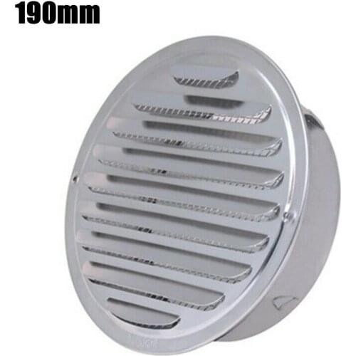 Round Ventilation Grille Stainless Steel With Flange Exhaust Grille 70mm/150mm/180mm/190mm/200mm Range Hood Shutter Vent