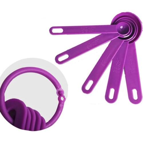 Hot Sell 5pcs/set Colorful Plastic Measure Spoon Measuring Spoons Useful Sugar Cake Baking Spoon Kitchen Baking Measuring Tools