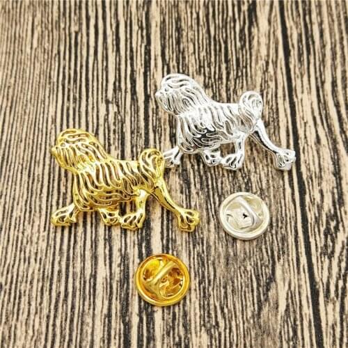 LPHZQH Cartoon Pet Lowchen Dog Broches And Pins Collar Pin Jewelery Clothing Accessories Mens Gift