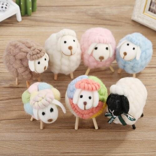 Handmade Wool Felt Sheep Miniature Ornaments Bedroom Decor Holiday Gifts Bedroom Desktop Home Furnishings Statue Miniature