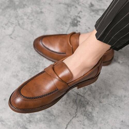 Brand 2021 Spring Autumn Business Breathable Mens Shoes Fashion Men Casual Shoes Classic Leather Oxford Shoes For Men