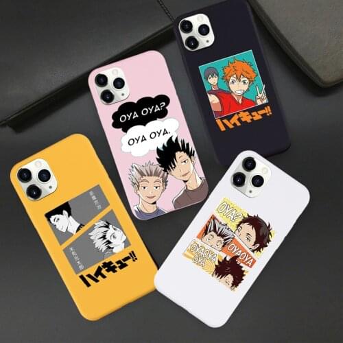 GYKZ Cartoon Oya Haikyuu Soft Phone Case For iPhone 11 Pro MAX 12 XR X XS SE20 7 8 6Plus Japan Anime Candy Silicone Cover Fundas