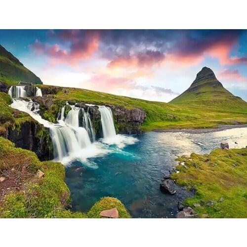 Landscape Painting By Numbers For Adults DIY Kits HandPainted On Canvas With Framed Oil Picture Drawing Coloring By Number