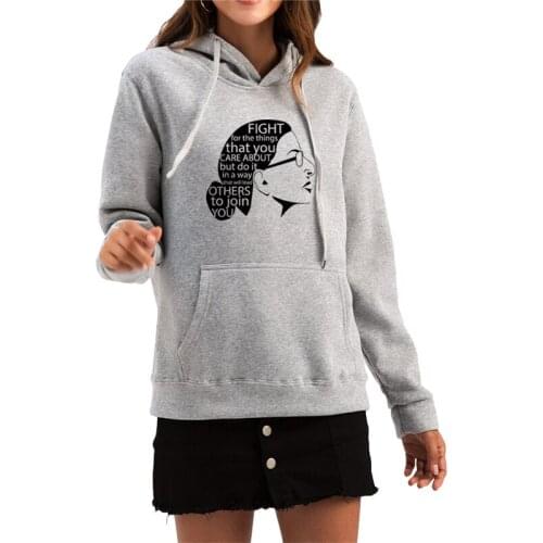 New Arrival Notorious RBG Women Hoodies Ruth Bader Ginsburg Graphic Pullover Autumn Loose Long Sleeve Harajuku Ropa Mujer