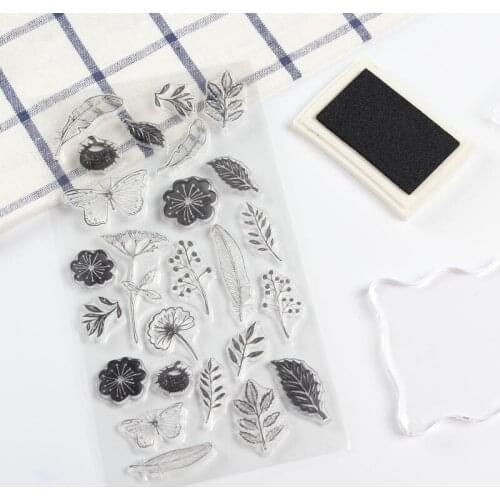 Leaves and Petals Clear Transparent Stamp Seal For DIY Scrapbooking Rubber Stamp Card Making Album Decoroation Crafts