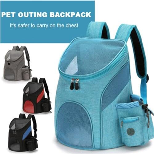 Portable Mesh Dog Bag Breathable Pet Backpack Outdoor Travel Pet Carrier Foldable Large Capacity Cat Carrying