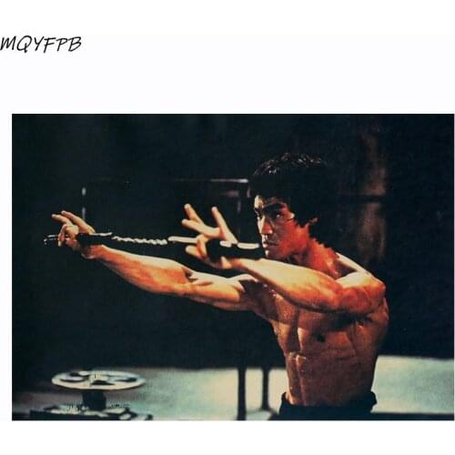 Celebrity Martial artist Bruce Lee actor Kraft Paper Posters Wall Stickers Home Furnishings Decorative Paintings Gifts