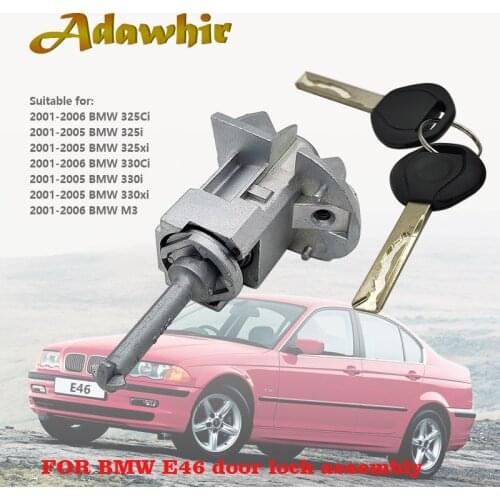Suitable For 2001-2006 BMW E46 3 Series Door Lock Cylinder Assembly, with 2 Keys 51217019975 51217019976