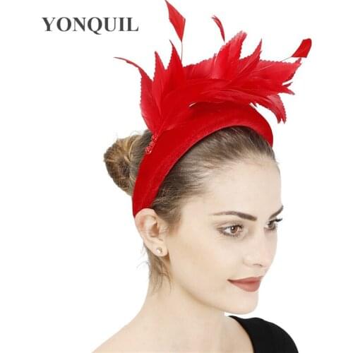 Gorgeous Fashion Dinner Fascinators Women Wedding Headwear Fancy Feathers Hair Accessories Ladies Show Race Hair Band Fascinator