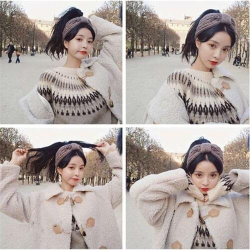 Fashion Hair Band Women Ear Knitted Headband Head Wrap Crochet Knot Winter Ladies Turban