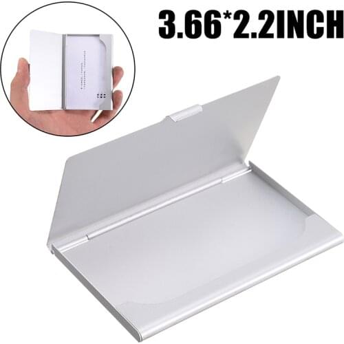 Business Card Holder High Grade Silver Aluminum Metal Pocket Credit Card Holder Case Box Silver Wallet Bussines ID Cards Holder