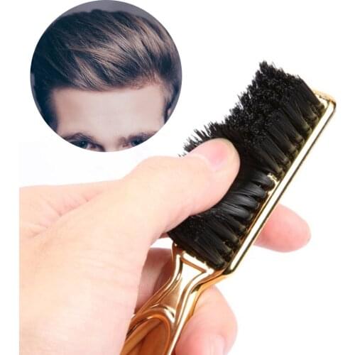 Electroplating Hair Brush Soft Portable Beard Brush Cleaner with A Comfortable Handle Hairdressing Tool Supplies #W0