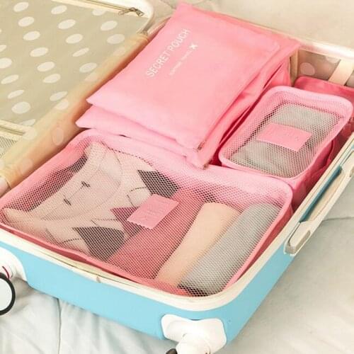 Folding Divider Container Packing 6Pcs/Set Travel Receive Home Luggage Storage Bag Clothes Storage Organizer Portable Pouch Case