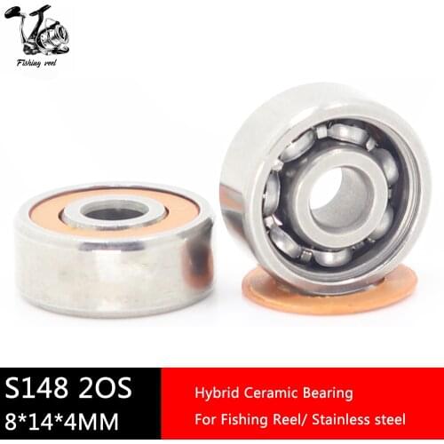 2Pcs Fishing Reel Bearings SMR148 2RS CB ABEC7 8*14*4 mm Stainless Steel Hybrid Ceramic Ball Bearing SMR148-2OS SMR148RS