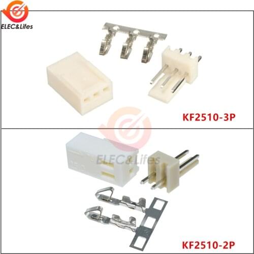 50Pcs KF2510-2P KF2510-3P 2.54mm Pin Header + Terminal + Housing Connector Kit KF2510 2Pin 3Pin Wire connector