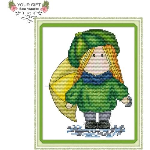 Joy Sunday KB026 Magic Doll 14CT 11CT Counted and Stamped Magic Doll Needlework Joy Sunday Cross Stitch Kits Christmas