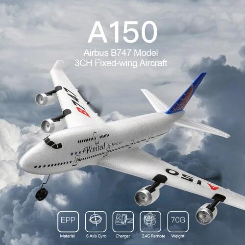 WLtoys Rc Fixed-wing Xk A150 Airbus B747 Model Plane Epp 2.4g Rc Airplane Aircraft Short Charging Time Rtf Glider Toys For Kids