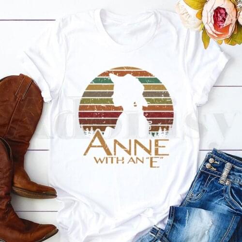 Anne Shirley Green Gables Women white shirt Short Sleeve Female Tops Tees Harajuku Vintage Womens T-shirt Drop shipping