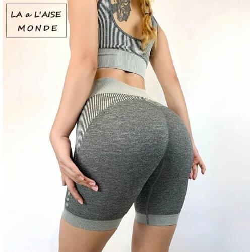 New Womens Push Up High Waisted Shorts Seamless Fitness Running Sports Yoga Clothes Female Stretch Yoga Short Sports